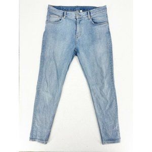 Weekday Mens Skinny Cone Jeans Size 33/30 Light Wash Stretch Slim Leg Casual